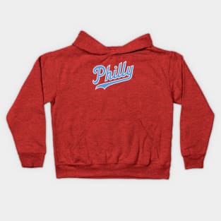 Philly Script - Burgundy Kids Hoodie